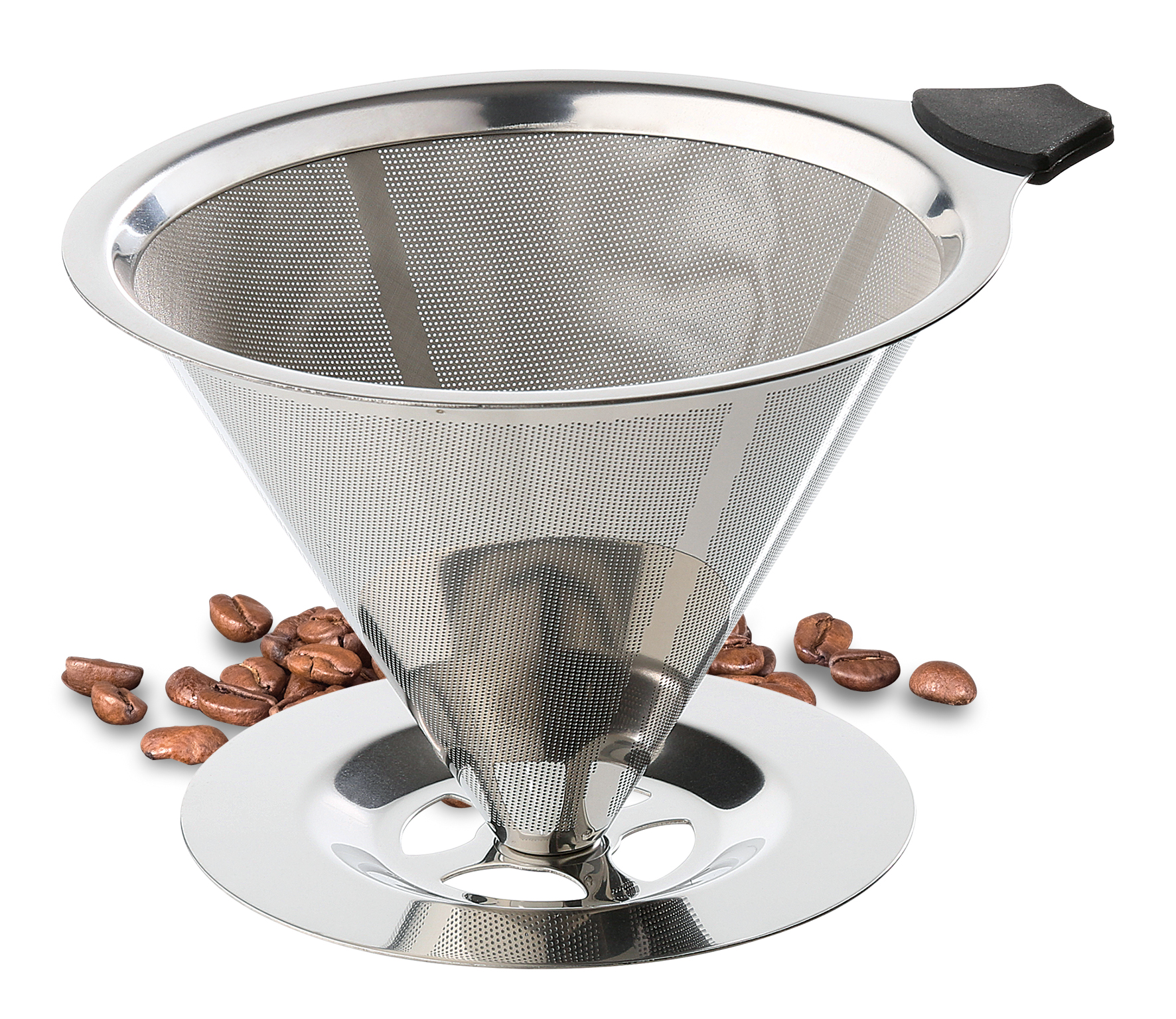 Dauerfilter für Kaffee mit Standfuß, Edelstahl