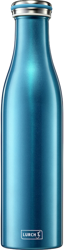 Isolier-Flasche Edelstahl 0,75ltr., wasserblau