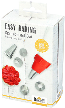 Easy Baking, Spritzbeutel-Set 8ltg., 34cm mit Adapter + 6 Tüllen