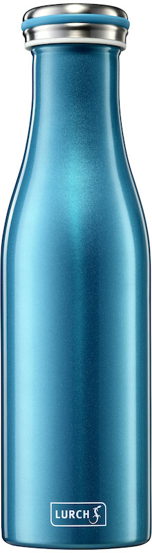Isolier-Flasche Edelstahl 0,5ltr., wasserblau